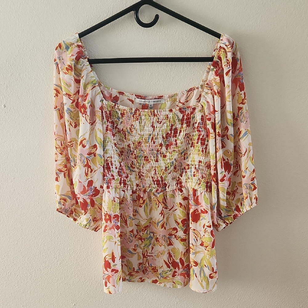 Collective Concepts Multicolor Floral Blouse